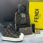 дамски комплект кецове, раница/ чанта  и портмоне fendi , снимка 4