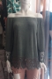 Зелена блуза фино плетиво с ластично деколте и дантела , снимка 1 - Ризи - 36085128