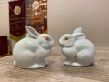 Два винтидж порцеланови зайци, Полонне, СССР / Украйна, снимка 1
