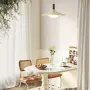 Кремава висяща LED лампа с плосък метален абажур, 35 см, снимка 4