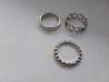 3 сребристи дамски пръстена (вътрешен диаметър 17 мм), снимка 1