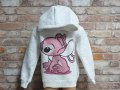 Нов детски суичър с дигитален печат Розов Стич (Stitch) в цвят бял меланж, снимка 6