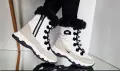 Намаление на дамски зимни боти с пух Nike в бяло, снимка 3