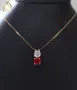 Ново Златно Италианско Колие с 0.40кт Естествен Диамант и Рубин, снимка 1