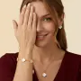 Златен комплект Van cleef бял седеф, снимка 7