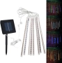 Соларни коледни лампички снежно бяла светлина падащ сняг 3м х 30см LED , снимка 1