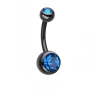 Черен пиърсинг за пъпа с цирконий, снимка 4