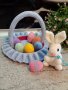 Великденски подаръци. Зайчето +7 яйцата в кошницата. Плетена играчка. Ръчно изработени., снимка 7