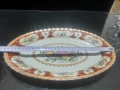 Стар български порцелан плато елипса , снимка 4