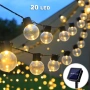 6430 Соларни лампички за градина Соларен гирлянд с 20 LED топки, 5 метра, снимка 1