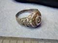 Стар ФЛОРАЛЕН СКЪПОЦЕНЕН СРЕБЪРЕН ПРЪСТЕН СРЕБРО 925 с ЧИСТ ПЛАНИНСКИ КРИСТАЛ АЖУРНА ИЗРАБОТКА 49974, снимка 2
