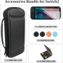 Калъф комплект аксесоари за Nintendo Switch 2 кейс протектор стъкло и капачки, снимка 4