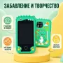 Детски смарт телефон с камера и 8 GB карта – зелен динозавър, снимка 1