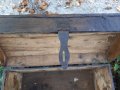 стара дървена ракла с дръжки отстрани, сандък, снимка 4