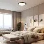 Нова лампа Кръгъл LED Плафон 30 см 24W 4000K Черен Дървен Таванен Осветител стая хол, снимка 2