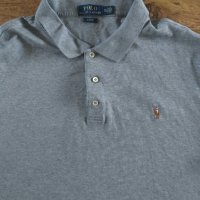 Polo Ralph Lauren Grey slim Pima cotton polo shirt - страхотна мъжка тениска КАТО НОВА 2ХЛ, снимка 3 - Тениски - 41621843