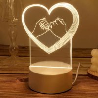 Лед нощна лампа сърце за подарък , снимка 5 - Други - 41755448
