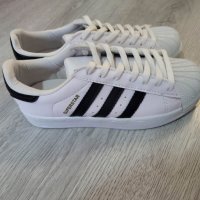 модерни кецове Adidas Superstar с розово или черно, снимка 5 - Дамски ежедневни обувки - 41308782