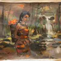 Картина - Камбоджанка, снимка 1 - Други ценни предмети - 41696023