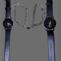 Креативен часовник за двойки със гривна магнитно сърце + дамски ежедневен часовник, снимка 1 - Луксозни - 40851510