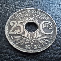 Стара монета 25 сантима 1932 г. Франция- красавица !, снимка 1 - Нумизматика и бонистика - 42219721