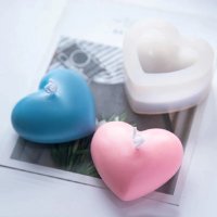 3D Заоблено сърце 3 размера силиконов молд форма декорация фондан шоколад свещ гипс сапун калъп, снимка 3 - Форми - 34719117