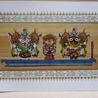 Индийски традиционни ръчно рисувани картини, снимка 4 - Картини - 35820185