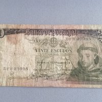 Банкнота - Португалия - 20 ескудос | 1964г., снимка 1 - Нумизматика и бонистика - 42378464