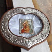 Уникална сребърна икона в кутия сърце със сертификат, снимка 1 - Антикварни и старинни предмети - 42598482