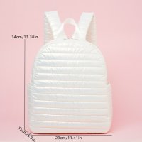Дамска бяла модна ежедневна лека раница за пътуване Чанта през рамо Ученическа чанта, снимка 6 - Раници - 41948252