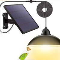Соларна външна лампа с LED-осветление, широк соларен панел и дистанционно, снимка 4 - Соларни лампи - 42597286