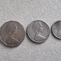 Австралия. Лот .5, 10 ,20, 50 цента и 1 долар  .5 бройки. С ликът на Елизабет II , като млада., снимка 7 - Нумизматика и бонистика - 44462339