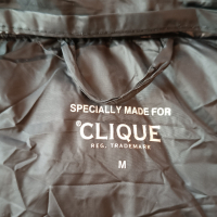 Черно пухено яке на марката Clique, снимка 6 - Якета - 44730651