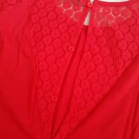 Нова червена блуза S/EU36, снимка 7 - Блузи с дълъг ръкав и пуловери - 44166740