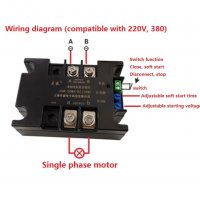 ANIMABG Модул за плавен старт и стоп на монофазен двигател, Модел SSR-20WA-R2, 1KW, Черен, снимка 5 - Друга електроника - 39264772