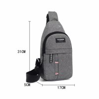 Мъжка чанта, чантичка за пред гърди чанта през рамо, или гръб, черна и сива с отвор за кабел, раница, снимка 10 - Чанти - 41435936