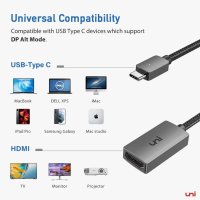 uni USB C към 4K HDMI адаптер, HDMI към USB-C (Thunderbolt 3/4) HDMI конвертор, за MacBook Pro/Air, , снимка 2 - Кабели и адаптери - 40517439