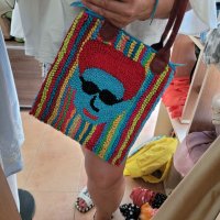 MIELIE екстравагантна чанта,плетена шарена, снимка 2 - Чанти - 40021350