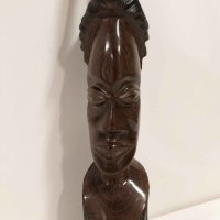 Африка, дърво, фигура, жена, скулптура, абанос, антик, бюст , снимка 5 - Статуетки - 40952495