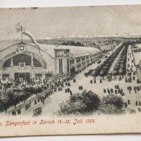 Стара черно-бяла картичка Цюрих 1905, снимка 1 - Филателия - 44353868