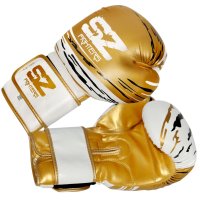 Боксови Ръкавици Изкуствена Кожа MADNESS Gold White Black, снимка 1 - Бокс - 41549013
