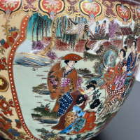 Уникална китайска порцеланова кашпа. №5142, снимка 7 - Антикварни и старинни предмети - 44630315