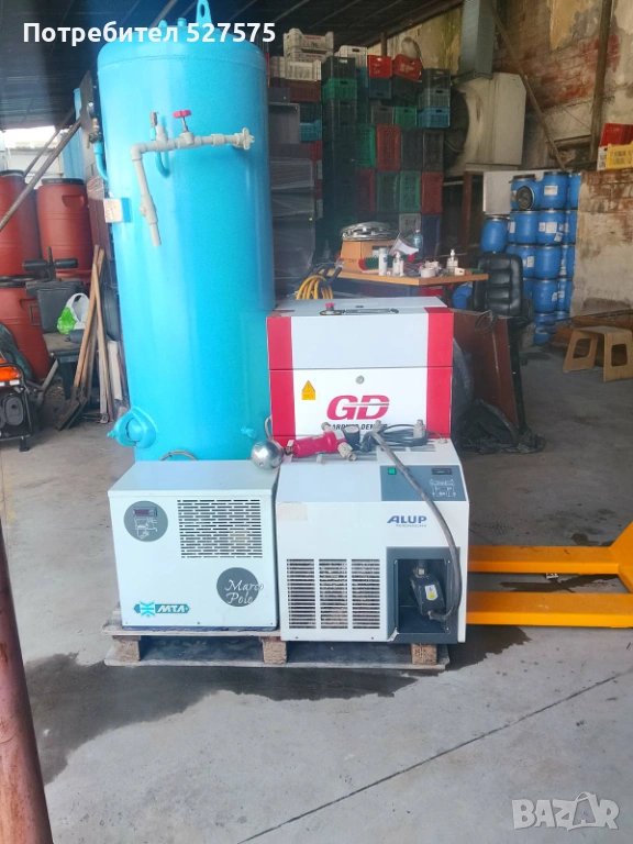 Винтов компресор Gardner Denver ESM7 бутилка 500л изсушител, снимка 1