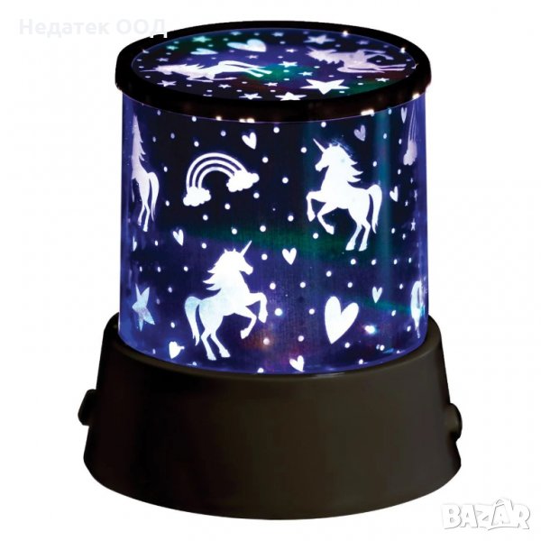 Въртящ се Led проектор за детска стая Еднорог, 11х12 см, снимка 1