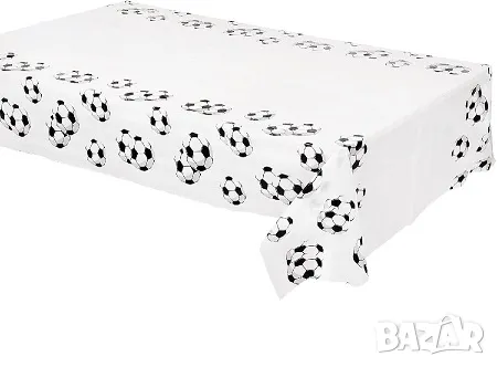 Бяла Футбол футболна топка спорт найлонова покривка за парти рожден, снимка 1