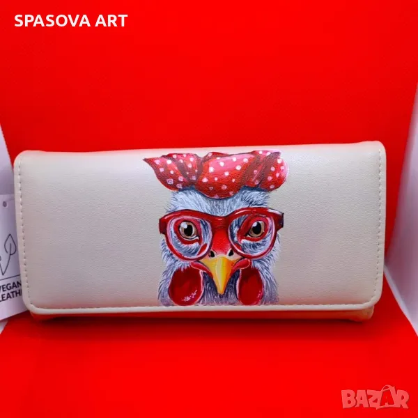 Дамски портфейл "Red K", ръчно рисуван - 102402, снимка 1