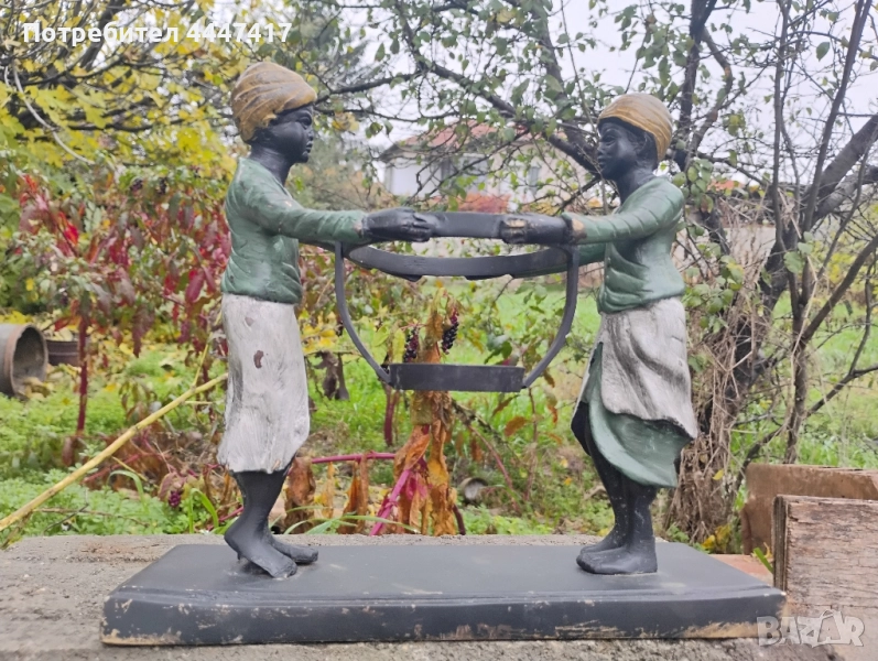 Бронзова статуетка,двама маври, снимка 1