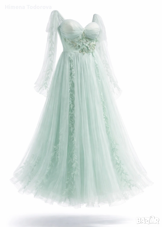 Светло Зелено Рокля , снимка 1
