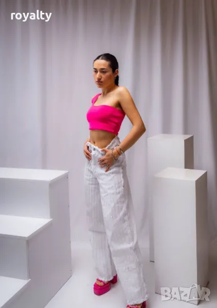 Дамски бели дънки , снимка 1