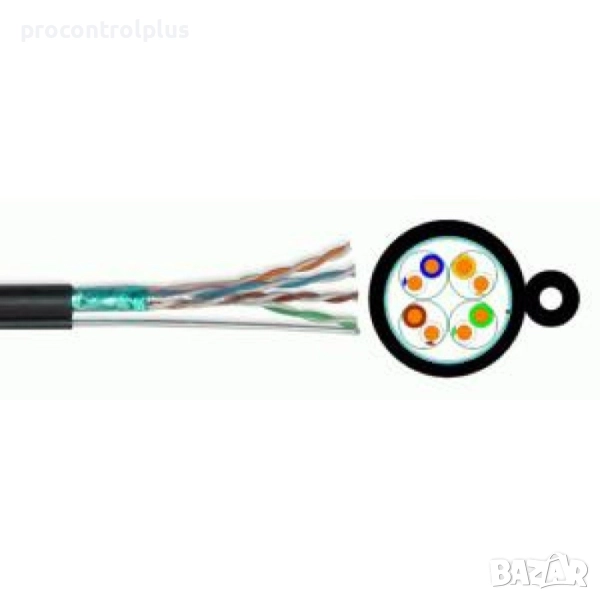FTP/M Cat5e 24AWG CU - меден с носещо въже, снимка 1